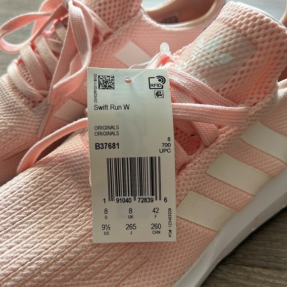 Adidas Swift Run Originals Women’s 9.5 Pink/white Slip Resistant B37681 NWT - Picture 3 of 10